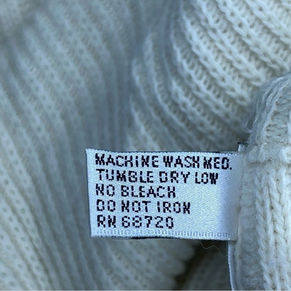 VINTAGE LONDON TOWNE LARGE IVORY WHITE CARDIGAN SWEATER RETRO ROCKABILLY - Picture 8 of 10